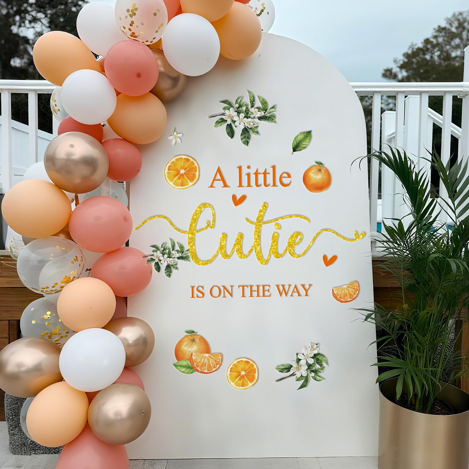 Baby Shower Backdrop Decal - 'A Little Cutie Is On The Way' Wall Sticker For Gender Reveal