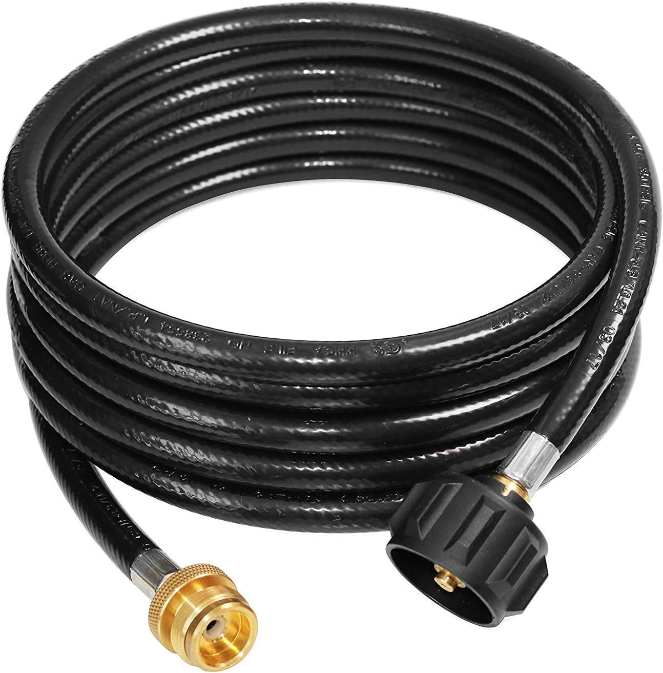 DOZYANT 12 Feet Propane Tank Converter Adapter Hose Assembly Replacement for QCC1 / Type1 LP Gas Tank with Safety Certified Connects 1 LB Bulk Propane Appliances to 20 LB Propane Cylinder Tank