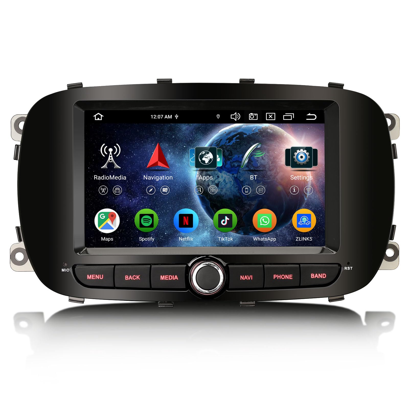 Erisin 8-Core 4GB RAM 64GB ROM Android 14 Autoradio Bluetooth 2 Din GPS Navigatore per Fiat 500X (2014-2020), 7 pollici Schermo Tattile Supporto CarPlay Android Auto WiFi DSP DAB+ USB RDS OBD2 Canbus