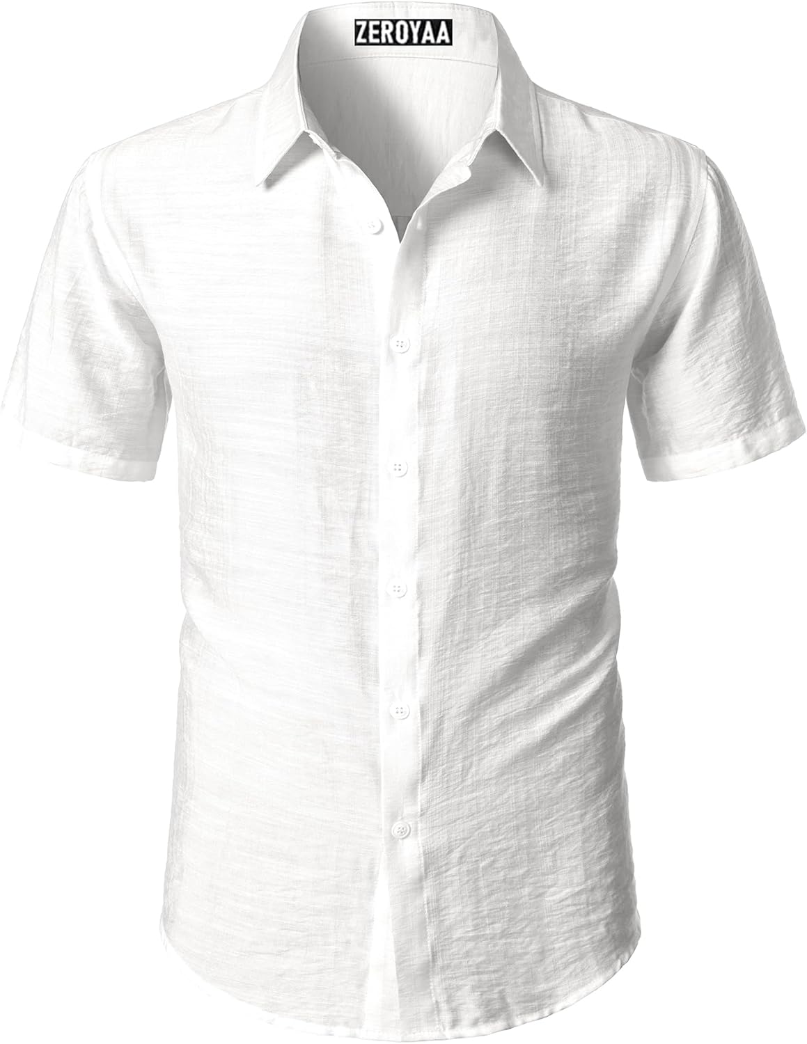 ZEROYAA Men's Casual Short Sleeve Button Down Shirt Vacation Beach Summer Lightweight Textured Shirts