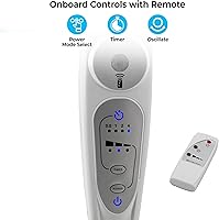 Vista 4 de Comfort Zone Ventilador de pedestal oscilante de 18 pulgadas con control remoto, ventilador de pie de 3 velocidades con altura ajustable