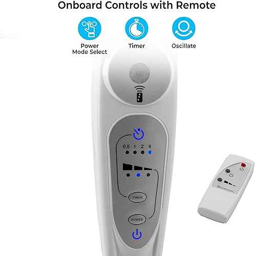 Miniatura 4 de Comfort Zone Ventilador de pedestal oscilante con control remoto, ventilador de soporte, 18 pulgadas, 3 velocidades, altura e inclinación