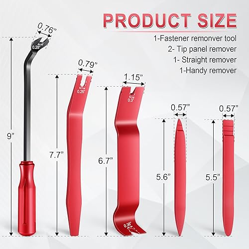 Miniatura 8 de LivTee - Juego de 5 herramientas de extracción de tapicería de automóvil, juego de clips para panel de puerta interior para instalador de audio