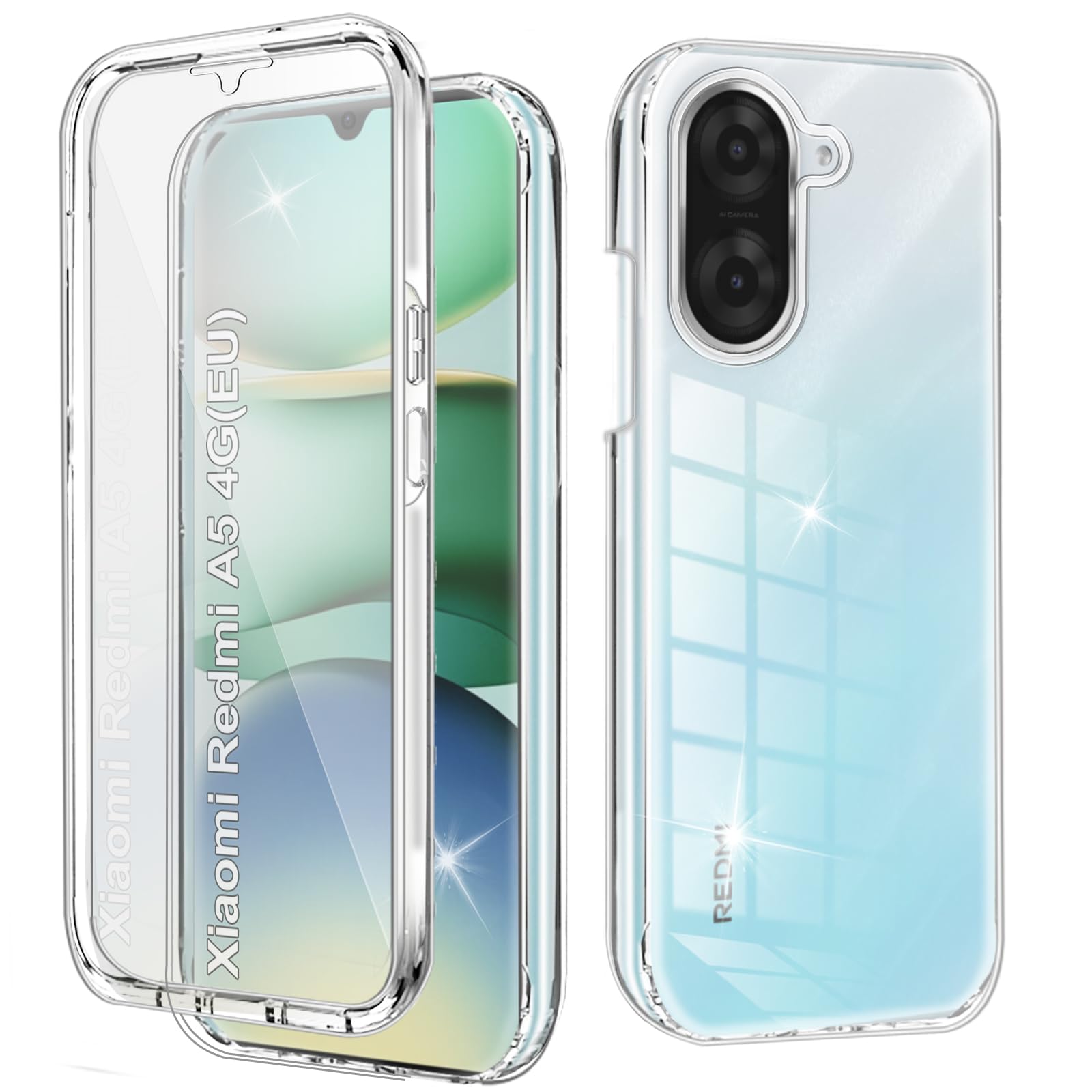 ILING 360° Schutzhülle Für Xiaomi Redmi A5 4G – Transparent, Stoßfest, Mit Displayschutz