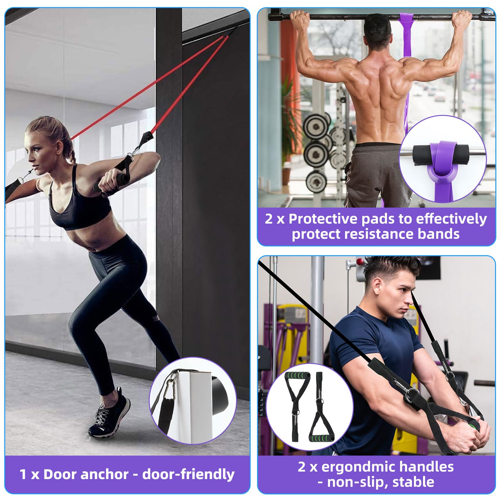 Loop Bands Per Allenamento - 4 Livelli Resistenza, Con Accessori, Per Uomo E Donna - Foto 6