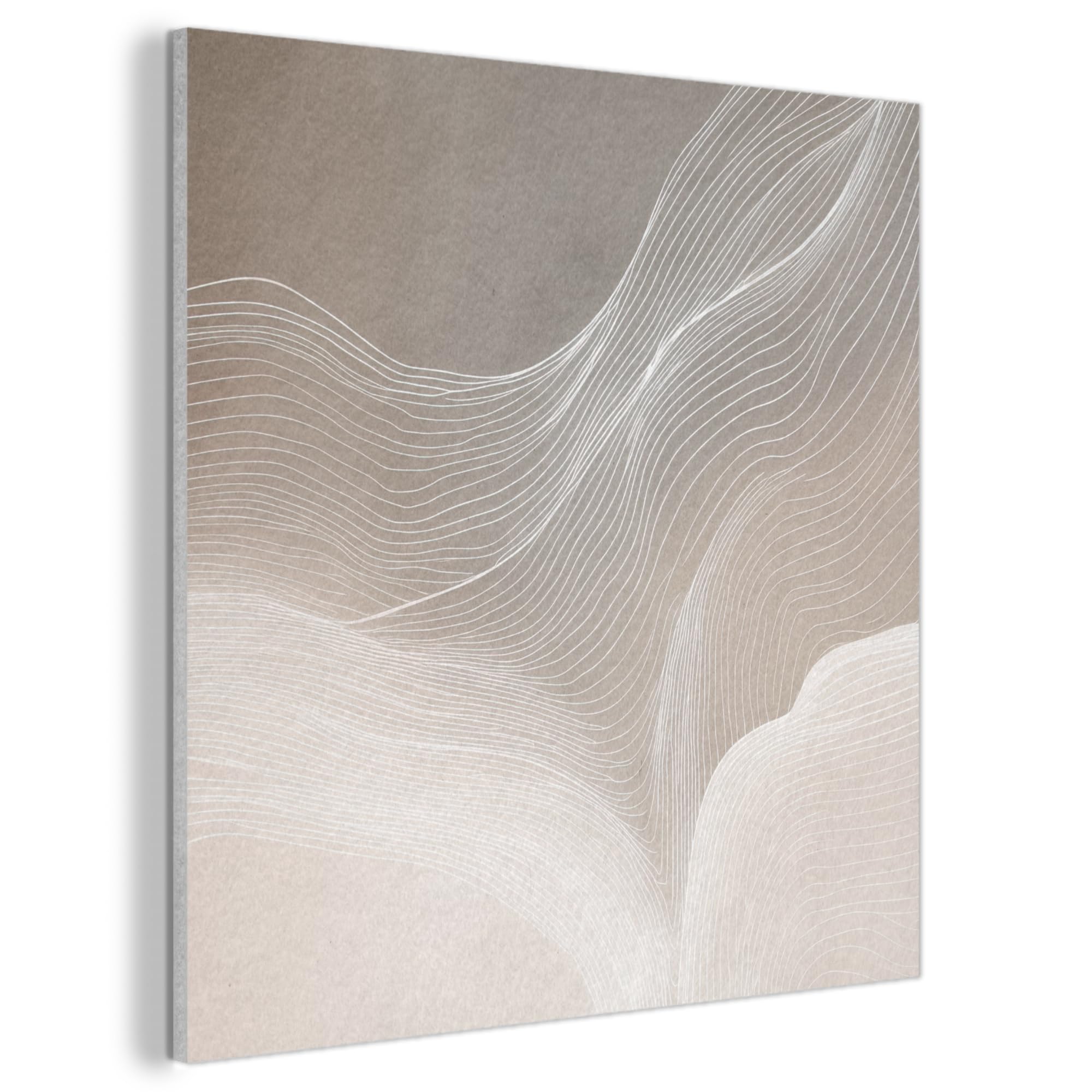 MuchoWow© Fieltros Ornamentales Sala Modernidad 80x80 cm Para Cuarto Principal Elemento Pared Matrimonio Wall Art Líneas Onduladas - Corrientes De Aire - Armónico