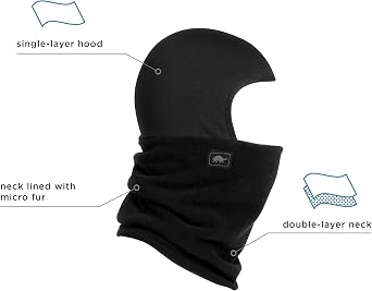 Turtle Fur Shellaclava Premium Micro Fur Fleece Neck Warmer Helmet Liner Winter Balaclava Hood