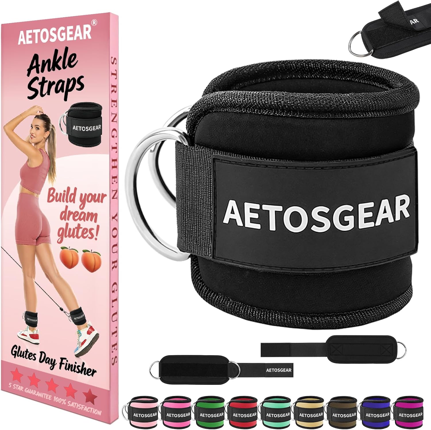 Ankle Straps For Cable Machines Women,Kickback Ankle Strap,Ankle Cuff Cable Attachment,Gym Glutes Workout Strap,Leg Extension Straps,One Size Fit All Premium Padded Cuffs Super Comfort Fitness