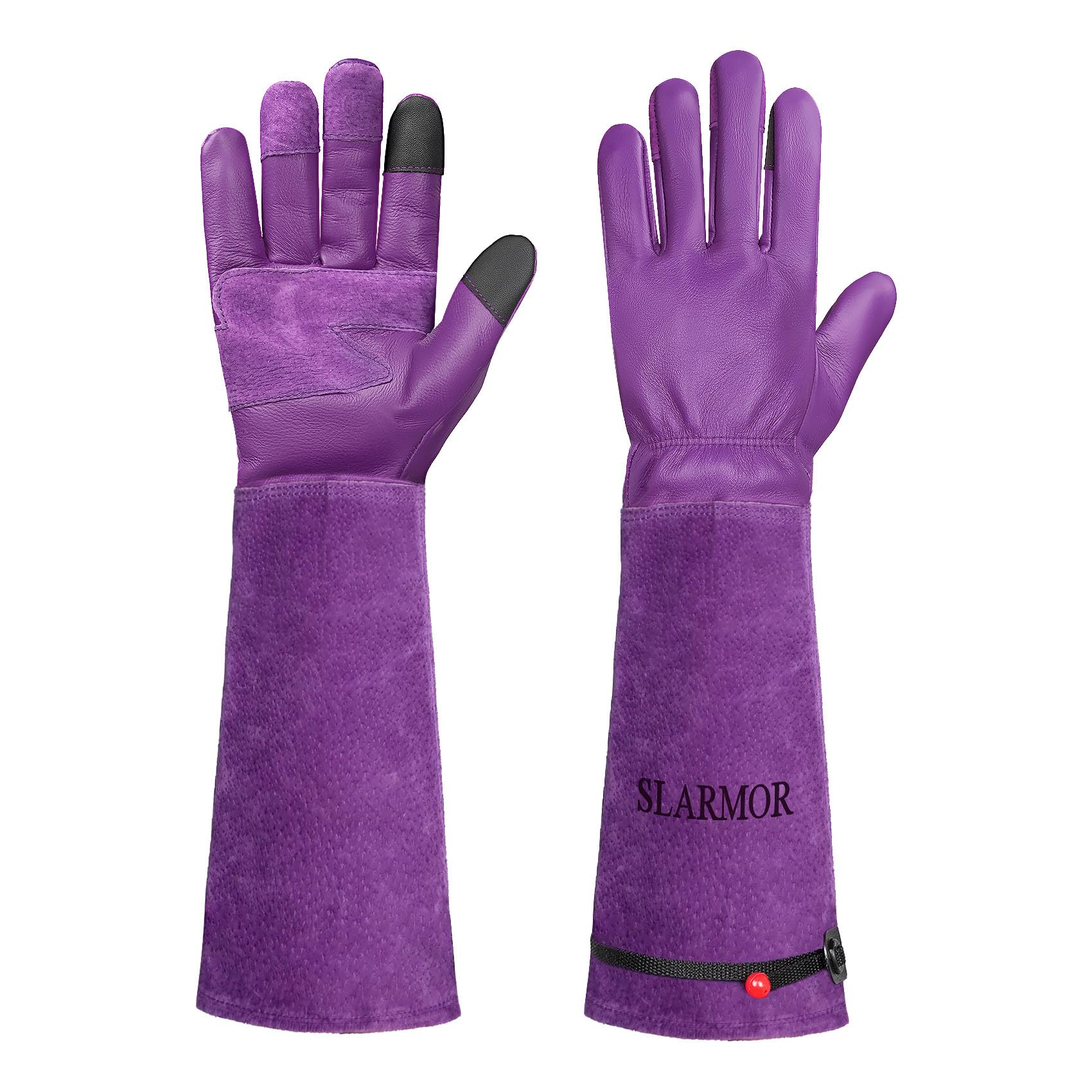 SLARMOR leather Gardening Gloves for Women/Men - Thorn Proof Cowhide Leather Rose/Blackberry Pruning Heavy Duty Garden Gloves Thick Palm Gauntlet Garden Work Gloves with Forearm Protection — image 1