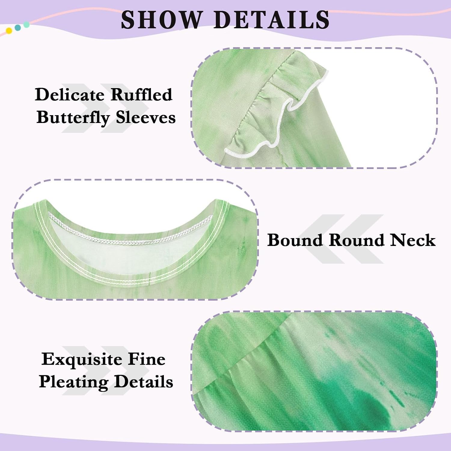 visesunny Toddler Clothes for Girls Green Swoosh Style Tie-dye Long Sleeve Fall Shirts Cotton Top with Ruffle Collar