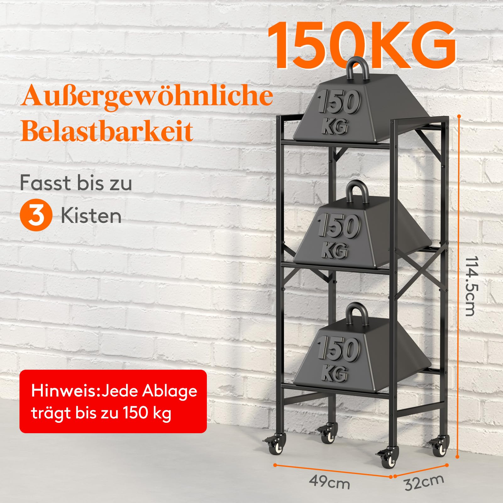 Lifewit Getränkekistenregal 3 Kisten mit Räder, Stabil Kistenregal Metall | trag. 450kg, Bierkisten Regal, Getränkeregal, Wasserkasten Regal, Kastenregal für Bier Getränke Wasser Gemüse Obst