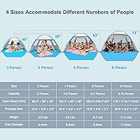 Vista 2 de Gorich - Tienda de campaña de playa con refugio solar para 3/4-5/6-7/8-10 personas con protección UV UPF 50+, toldo de playa ligero y fácil