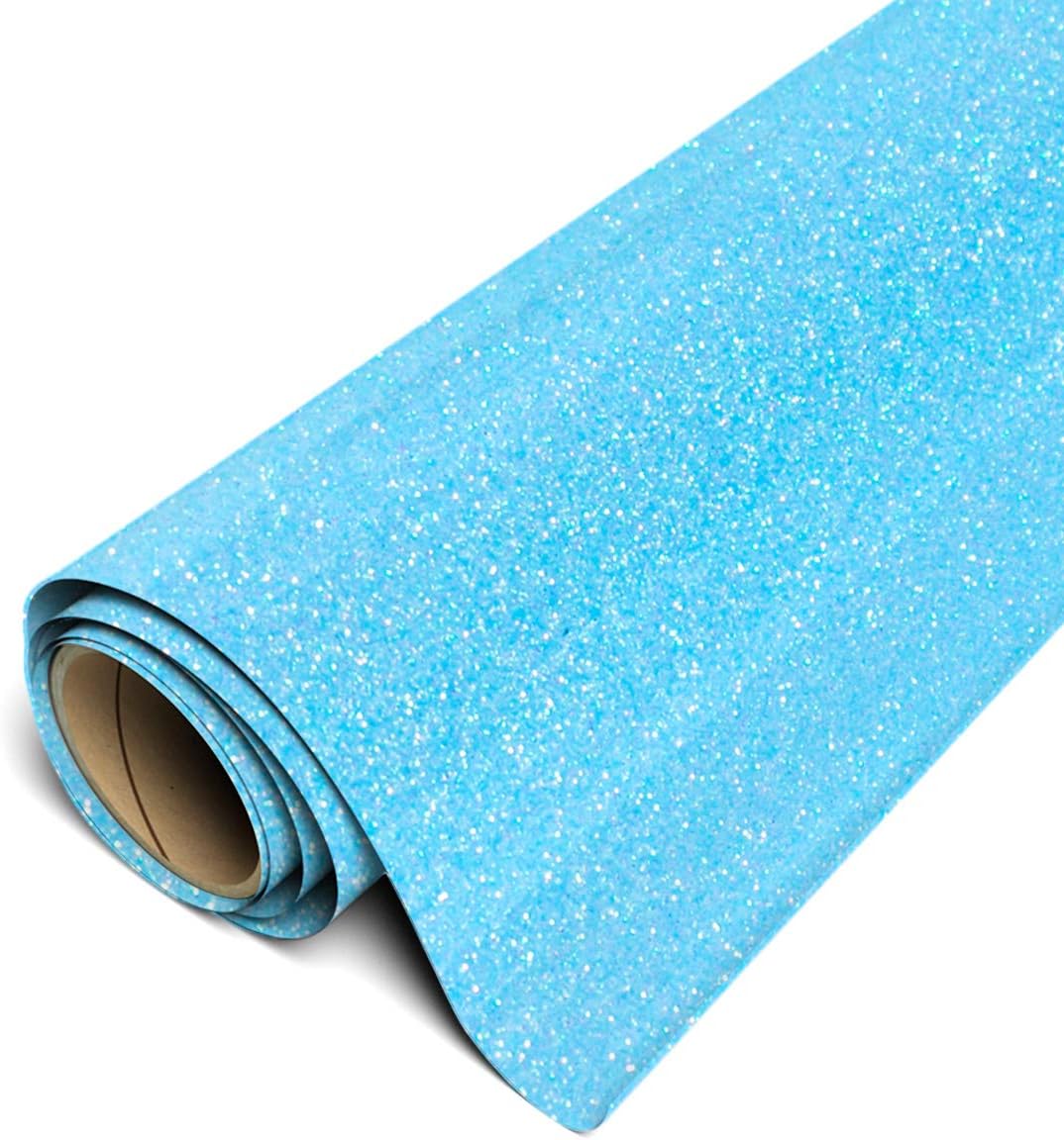 Siser Glitter HTV 20" x 5ft Roll - Iron on Heat Transfer Vinyl (Neon Blue)