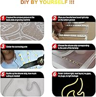 Vista 6 de JARBIH Cubierta de tira de luz LED flexible de neón separada, 16.4 pies 0.236 in sin desgaste, cubierta de difusor de silicona flexible con 2