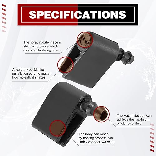 Miniatura 3 de OTUAYAUTO Boquilla de limpiaparabrisas  Paquete de 2 boquillas de repuesto para limpiaparabrisas delantero de automóvil Dodge y Mercedes Sprinter