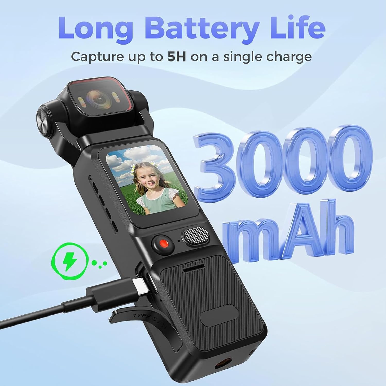 4K Ultra HD Handheld Camcorder | IP68 Waterproof & Dustproof, 180° Rotating Head WiFi+APP Sync, 1.69in Display,Wide Angle for Travel Vlogging/OutdoorRecording, Anti-Shake & Crisp Audio (Black,128GB)