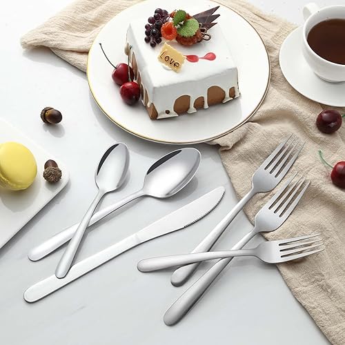 Miniatura 7 de Gymdin 24 Piezas Tenedores de Cena, Tenedores de Cubiertos (8 pulgadas), Tenedores de Cubertería de Acero Inoxidable Grado Alimenticio, Pulido