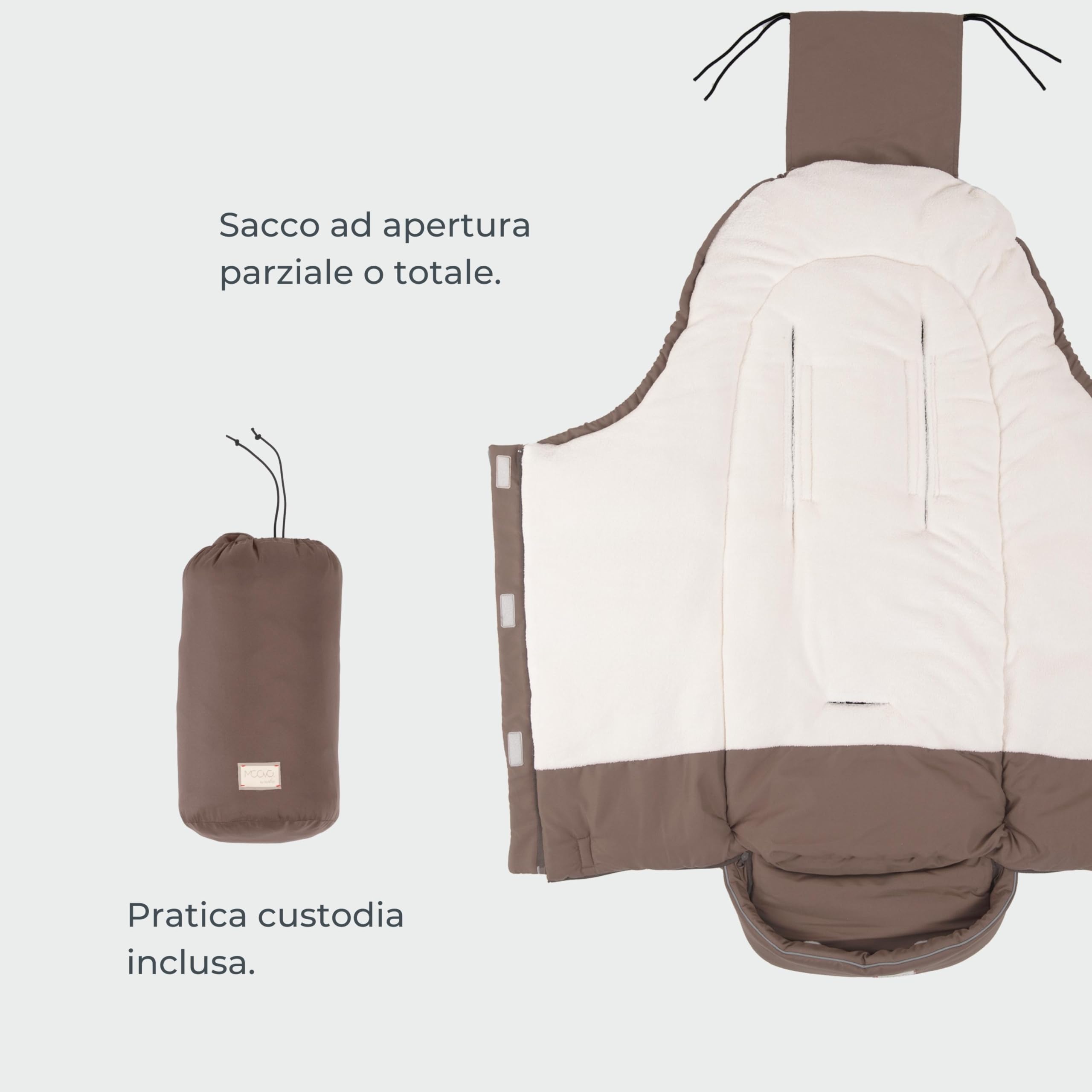 Nuvita 9905 Babyzitje One | universele voetenzak voor autostoelen | perfect voor kinderen van 6 tot 36 maanden (100 cm) | bescherming tot -10 °C tegen regen en wind | beige