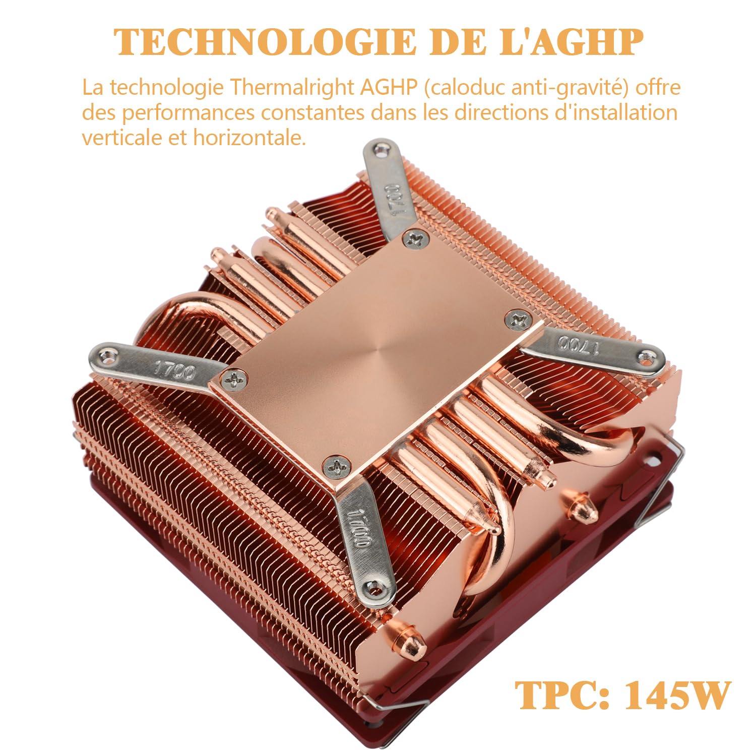TR AXP90-X53 Refroidisseur d'air pour CPU ITX à profil bas, hauteur 53mm, ventilateur PWM TL-9015R, technologie AGHP, pour AMD AM4 AM5/Intel 1700/1150/1151/1155/1156/1200 (version cuivre pur)