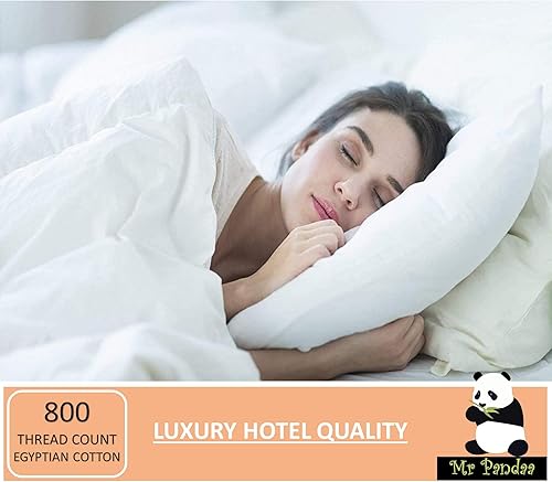 Miniatura 7 de Mr Pandaa Juego de sábanas flexibles de 800 hilos, 100 % algodón egipcio, cabeza dividida para cama ajustable de 28 pulgadas divididas en la parte