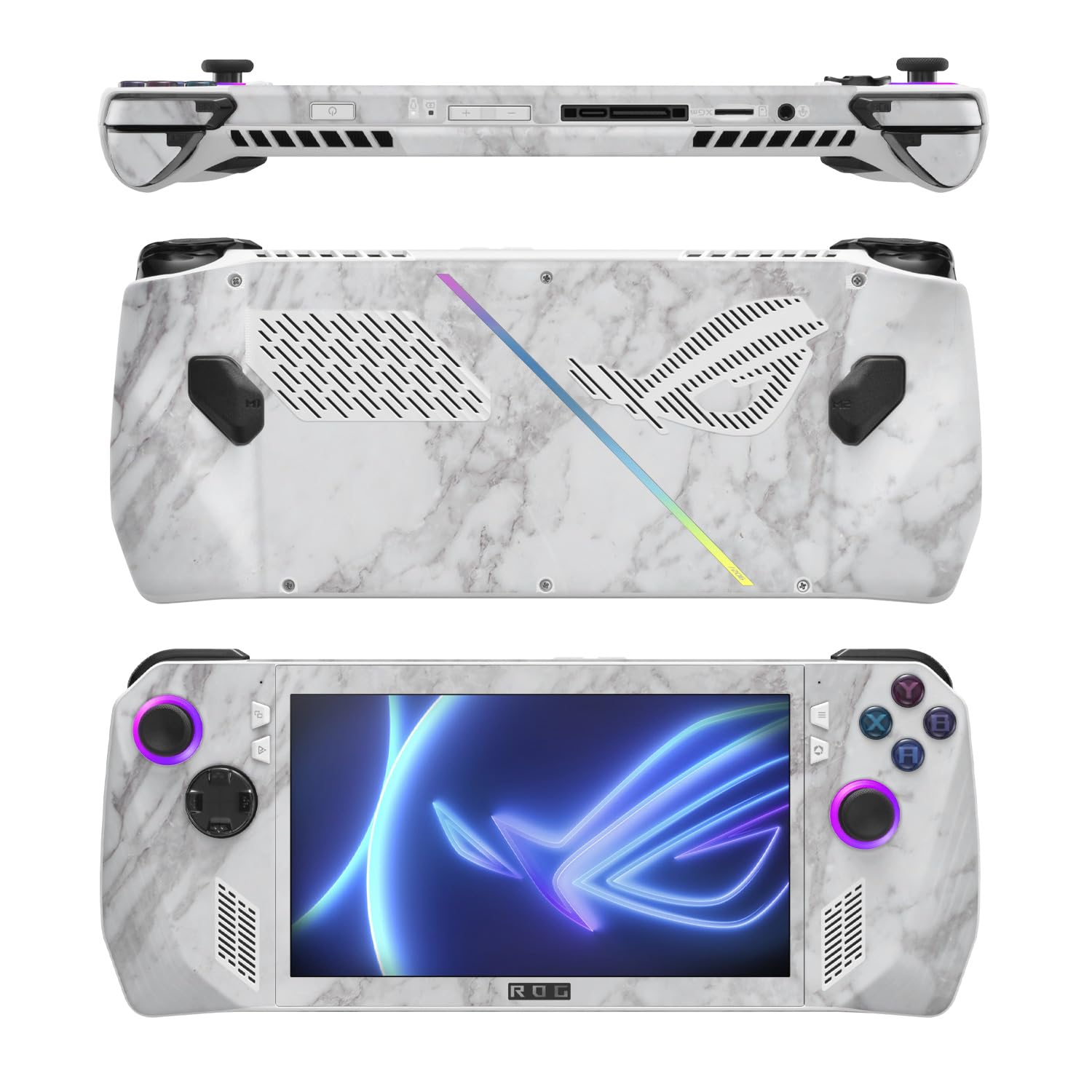 MightySkins Skin Compatible with Asus ROG Ally - Frost Marble | Protective, Durable, and Unique Vinyl Decal wrap Cover | Easy to Apply, Remove, and Change Styles
