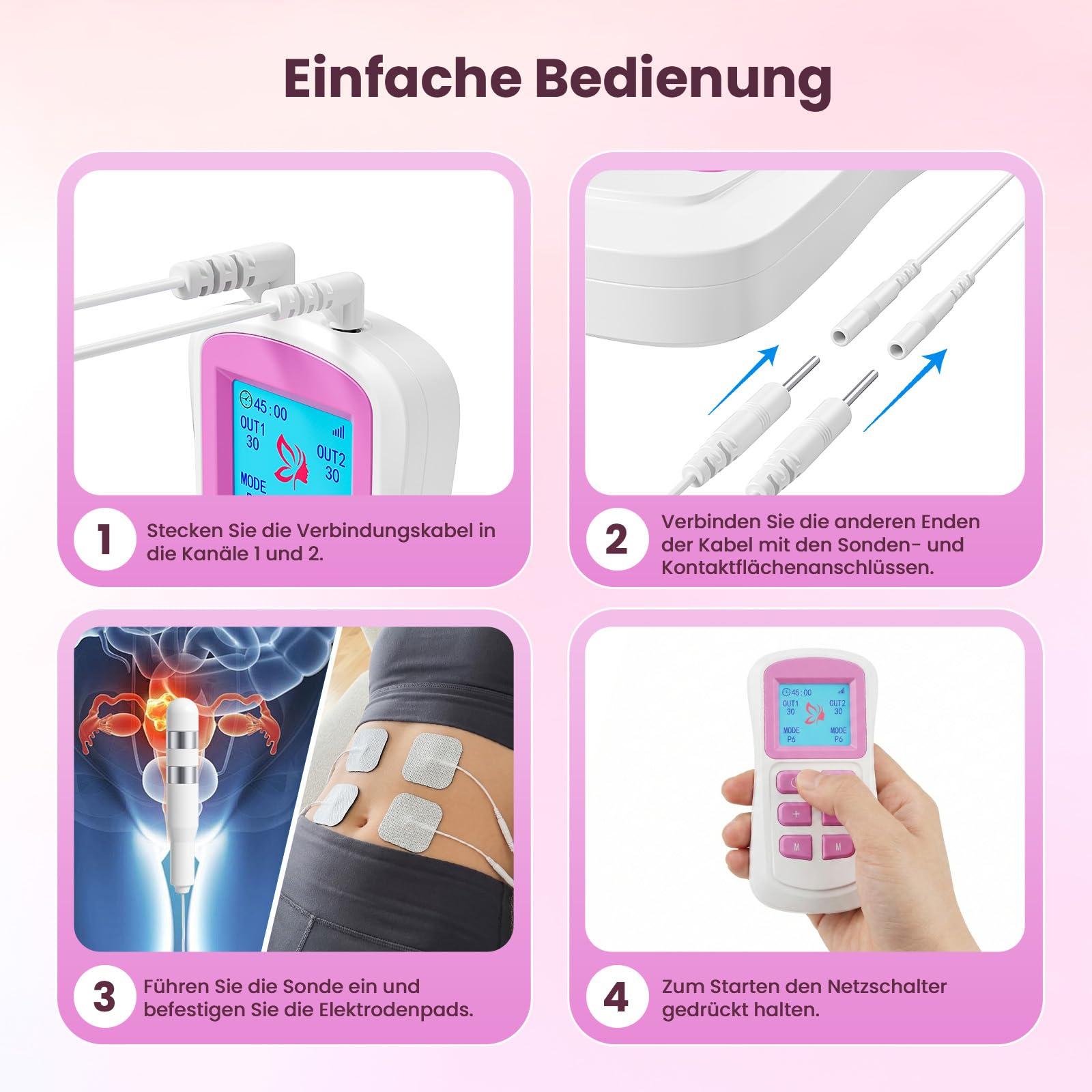 Beckenbodentrainer für Frauen, Beckenbodenmuskeltraining, EMS-Gerät zur Blasenkontrolle, Inkontinenzbehandlung & postnatalen Erholung