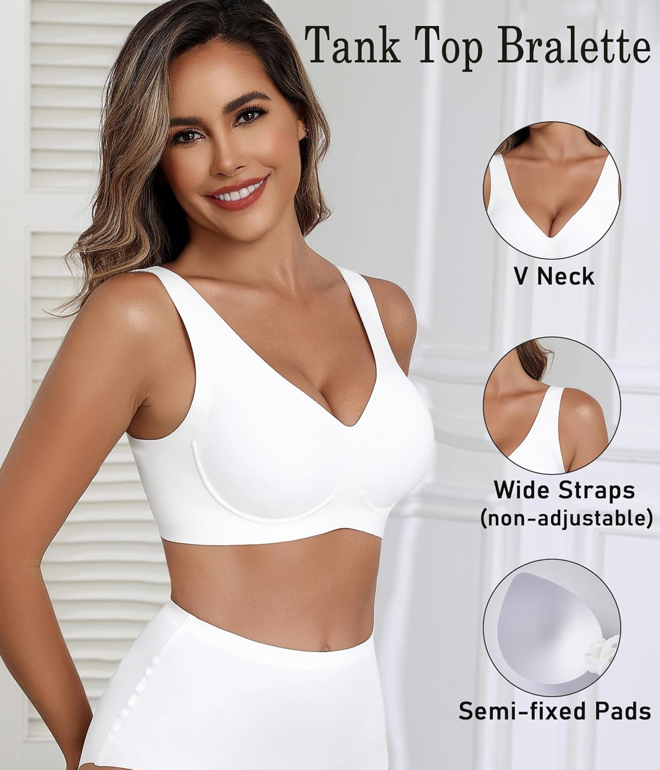 Avidlove Bras for Women No Underwire Comfort Seamless Bralette Tank Top Bra - Image 2