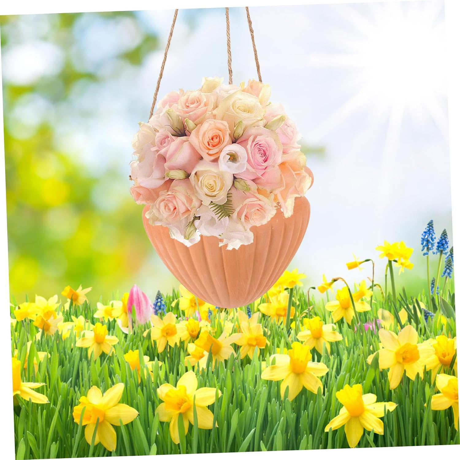 Sosoport 1 Set Hanging Flower Planter Pot with Drainage Creative Pottery Design for Home Decor for Gardens Balconies and Living Spaces