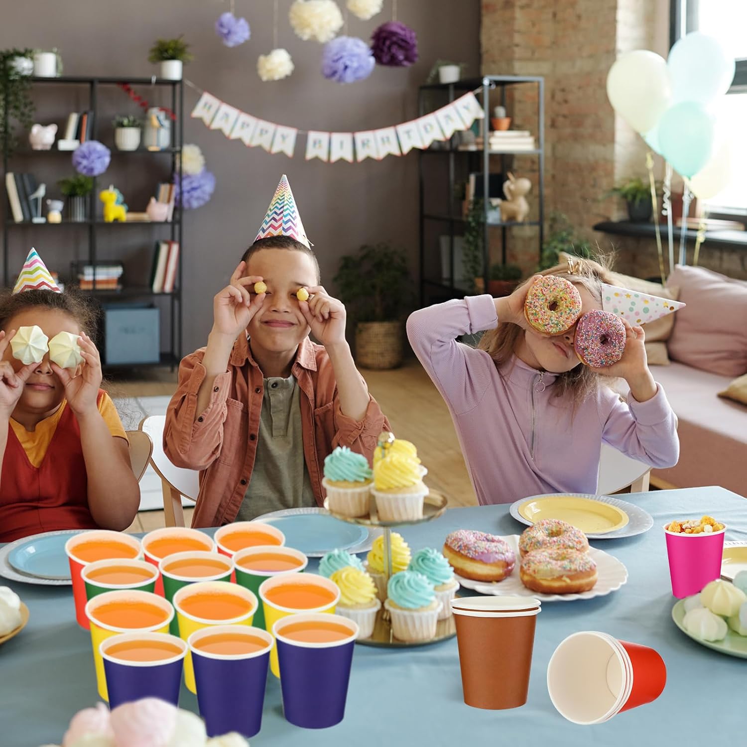 Maxcheck 1000 Pieces 4 oz small Paper Cups Colorful Disposable Mouthwash Cups for Bathroom Drinking Espresso Coffee Beverage Holiday Wedding Office Party