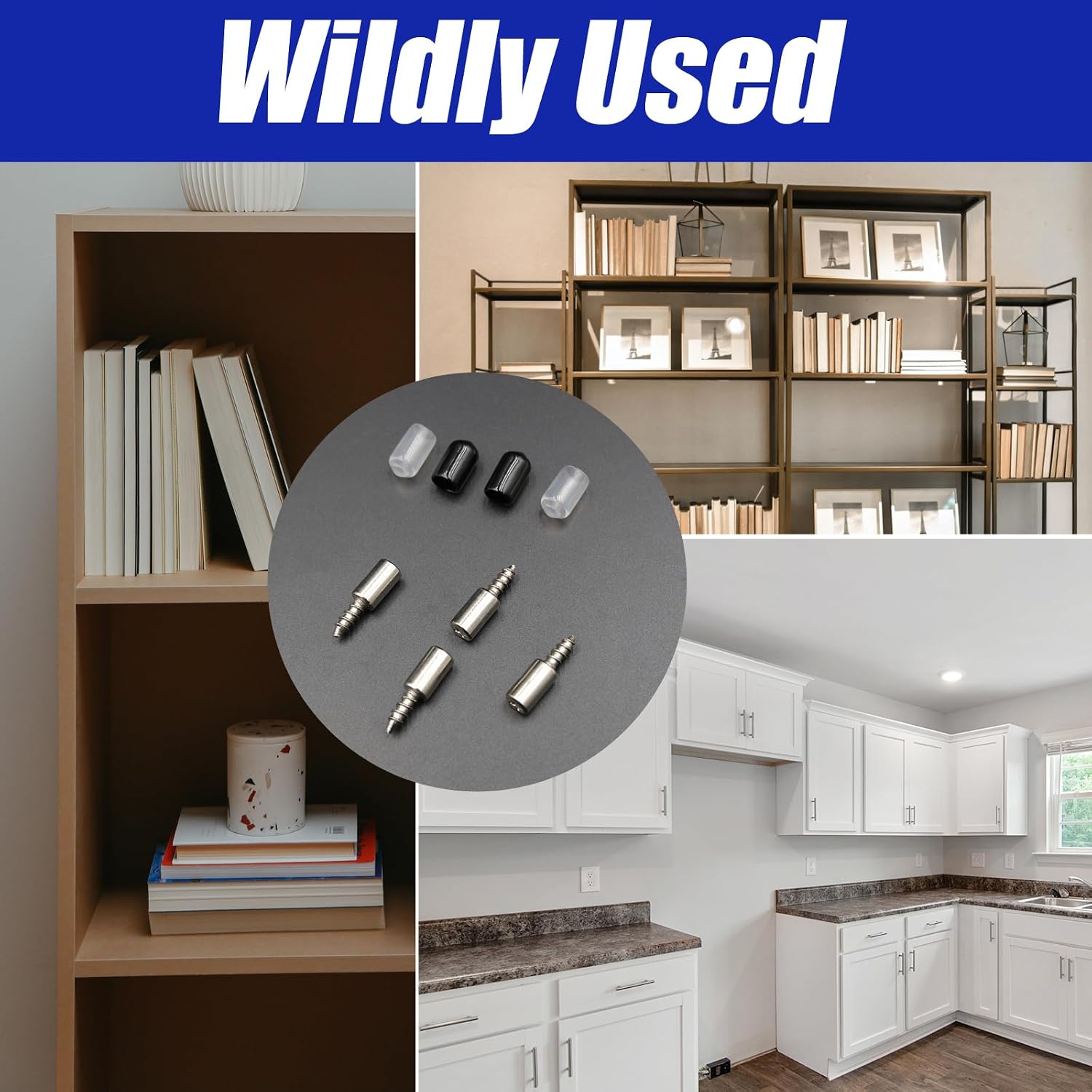 80PCS Shelf Support Pegs, Shelf Pins for Wood Shelving, Shelf Bracket Pegs with Non-Slip Cover, Cabinet Shelf Pegs Suitable for Furniture, Shoe Cabinets, Kitchen