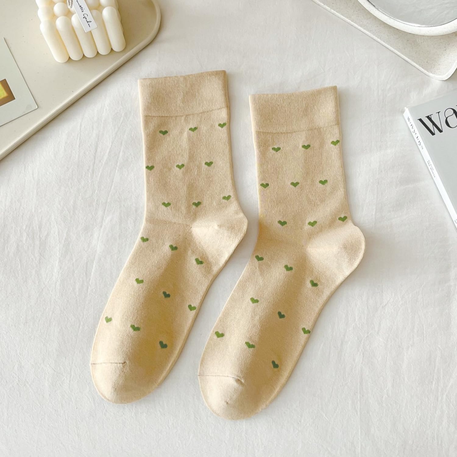 Women’s Cute Heart Pattern Crew Socks – 3 Pairs Colorful Novelty Gift Set – Soft Cotton Cozy Socks for Casual Wear - Image 8