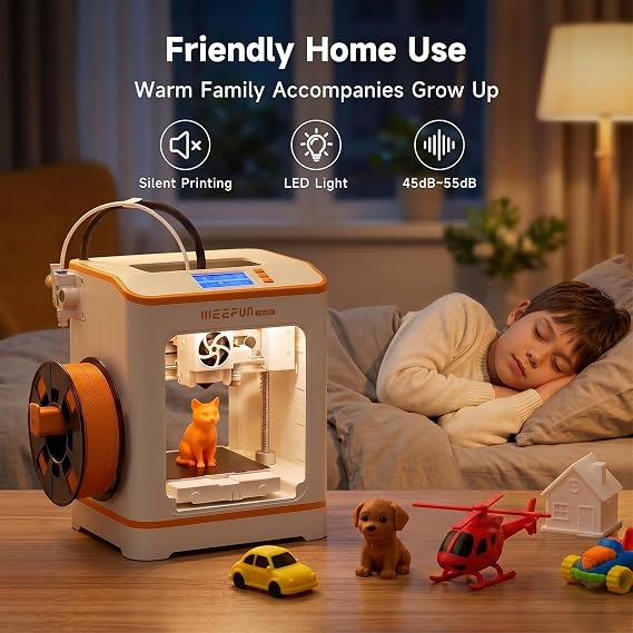 TINA2C 3D Printer, WEEFUN 3D Printers for Beginners & Kids, Fully Assembled Ready in Minutes, APP & WiFi Control 3000+ Ready to Print Models, Auto Leveling Mini 3D Printer for Home, School, Office