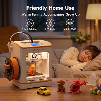 TINA2C 3D Printer, WEEFUN 3D Printers for Beginners & Kids, Fully Assembled Ready in Minutes, APP & WiFi Control 3000+ Ready to Print Models, Auto Leveling Mini 3D Printer for Home, School, Office