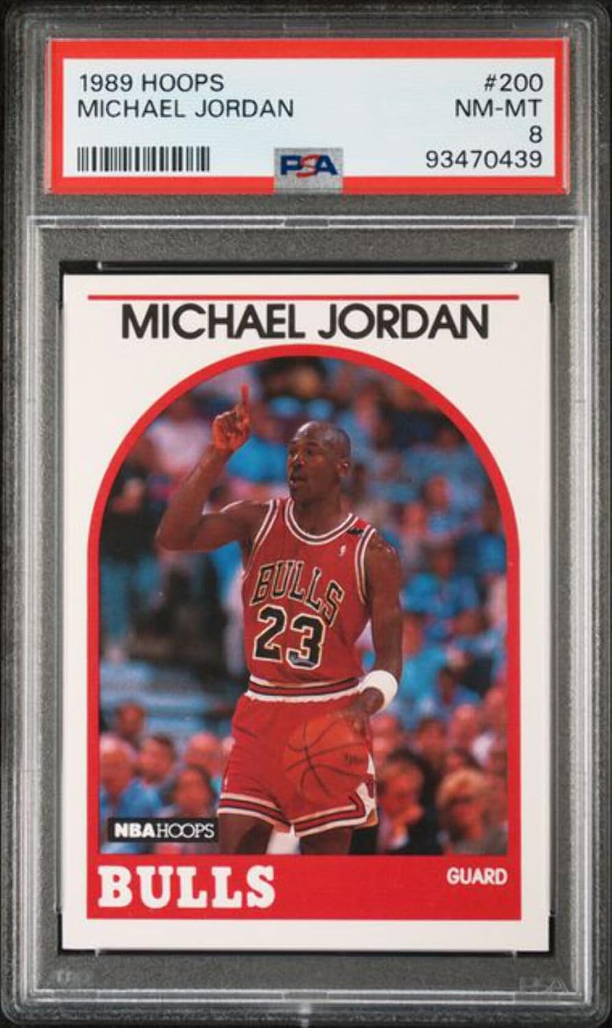 Graded 1989 Hoops Michael Jordan #200 Basketball Card PSA 8 NM-MT
