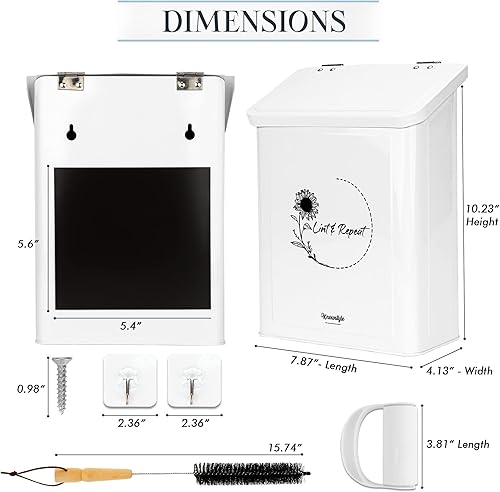 Miniatura 2 de Knowstyle Metal Magnetic Lint Bin for Laundry Room Decor - Laundry Room Trash Can with Dryer Lint Brush for Dryer Vent – Metal Laundry Lint Bin with