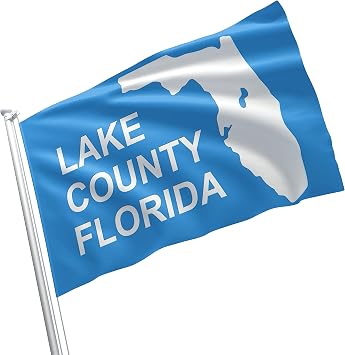Lake County Florida Flag 3x5 ft Durable 150D Polyester Banner for Outdoor Display, Indoor Wall Decor & Collectors Vivid Color, Double Stitched Edges & Brass Grommet, Show Pride in County Heritage