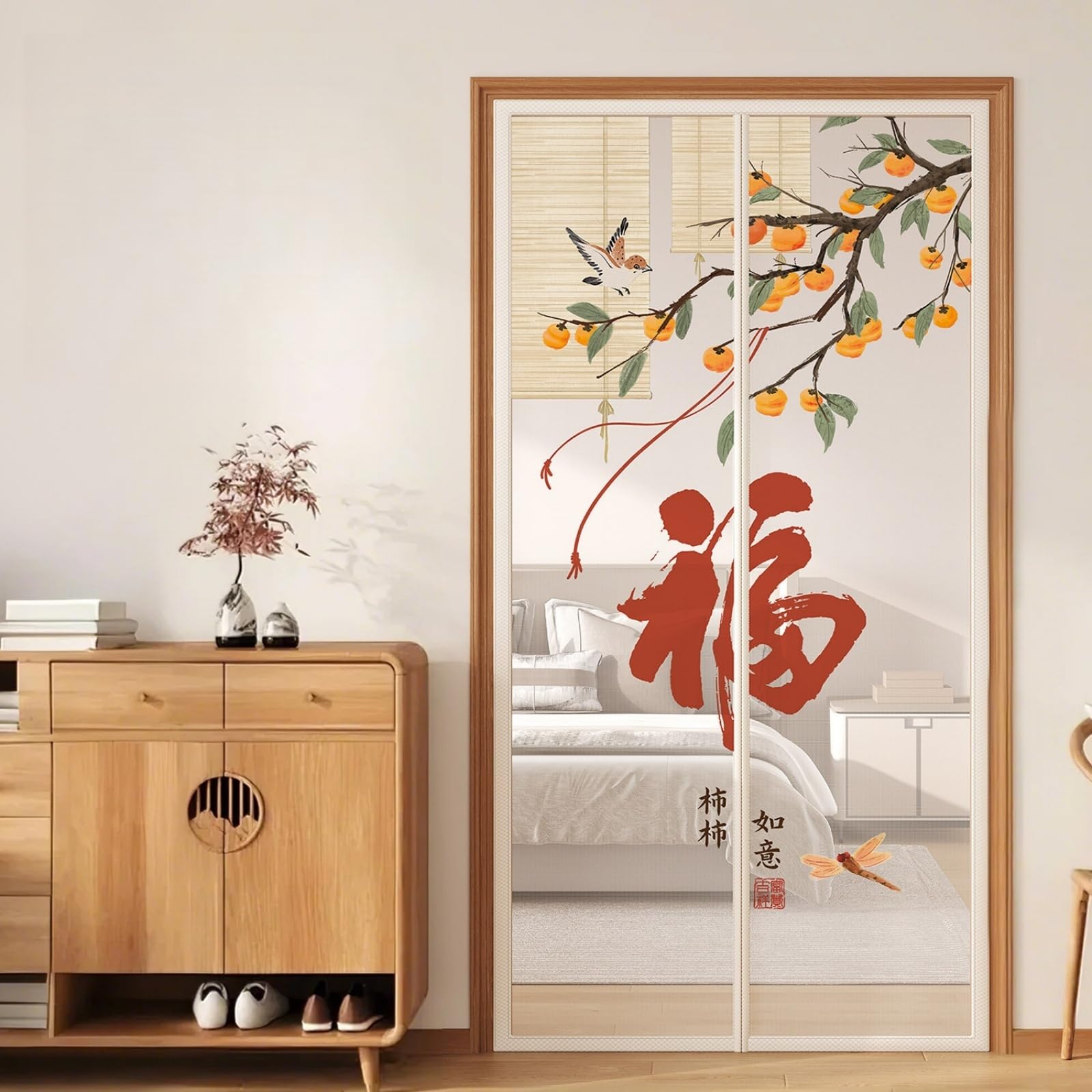 Hiseng Mosquitera Puerta Magnética, Malla de Tejido Fino, Mosquitera para Puerta con Imanes Potentes, Instalación Sin Taladro, Malla Transpirable y Antidesgarro (estilo A-2,100x210cm)