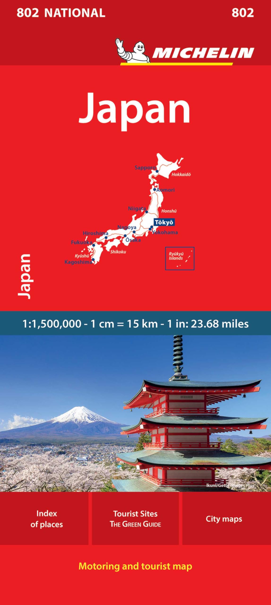Japan - National Map 802: Straßen- und Tourismuskarte 1:1.500.000 (Michelin Maps, 802)