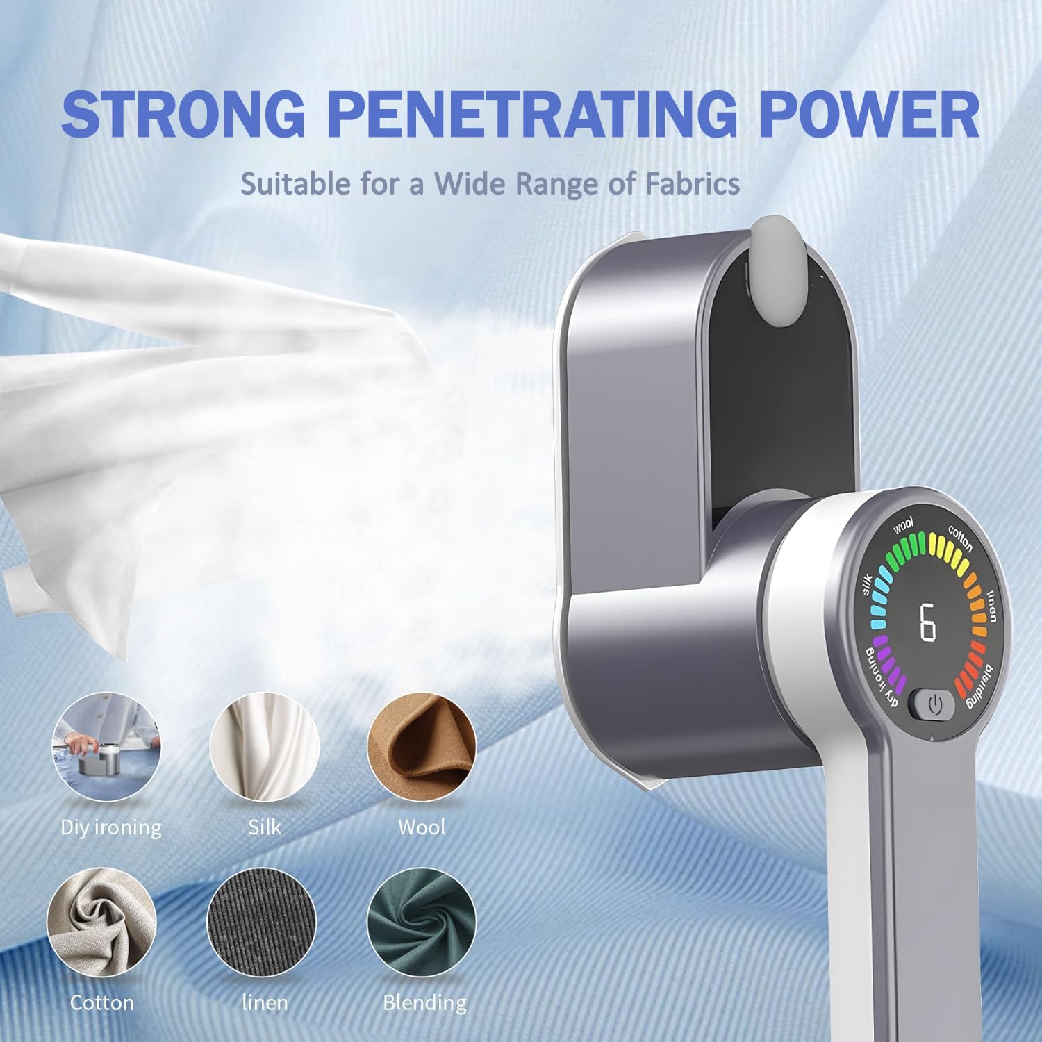 Ferro da Stiro Portatile da Viaggio, Ferro da viaggio portatile da 1200 W con 6 Modalità, 2 in 1 Mini Ferro da Stiro con Serbatoio dell'Acqua da 120 ml, Pieghevole a 180°