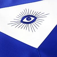 Vista 3 de Delantal masónico Master Mason Blue Lodge de cuero cuadrado y brújula para masón, Azul
