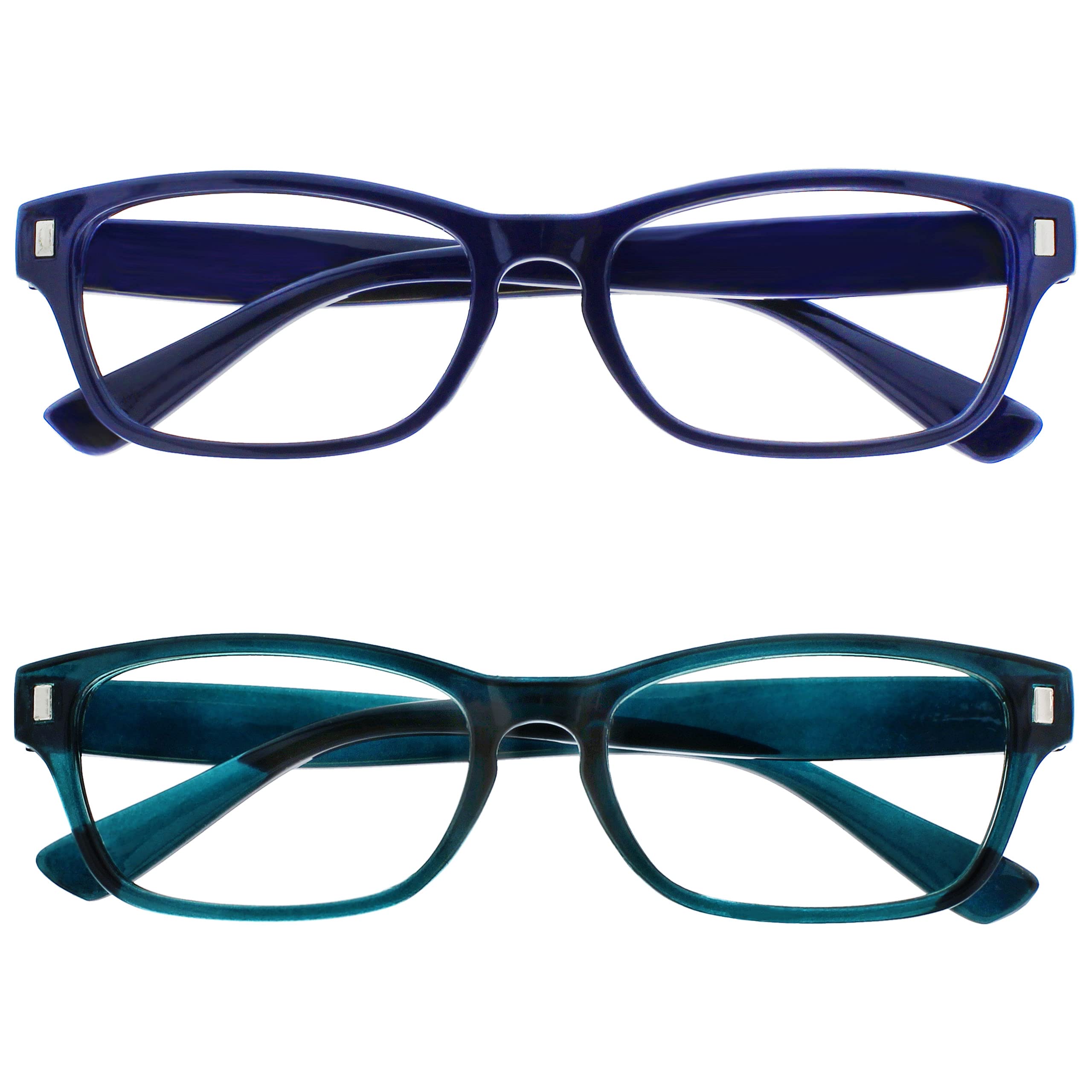 OPULIZE NET Reading Glasses for Women Men - Value Pack - Vintage Inspired Square Frame with Iconic Front Detail - Scratch Resistant Lenses