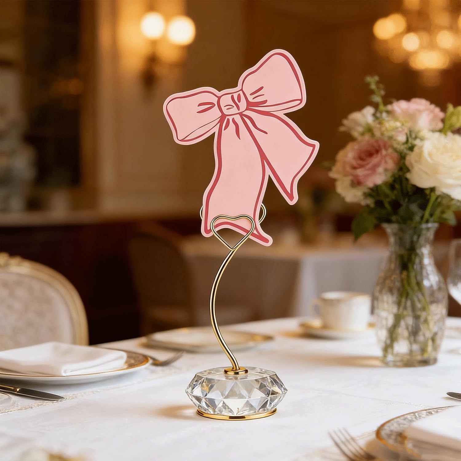 50PCS Pink Bow Thank You Place Cards, 3.54×4.72 Inch Coquette Style Blank Place Cards, Blank Table Seating Cards, Pink Seat Assignment Label for Baby Shower, Buffet, Wedding & Party Decorations