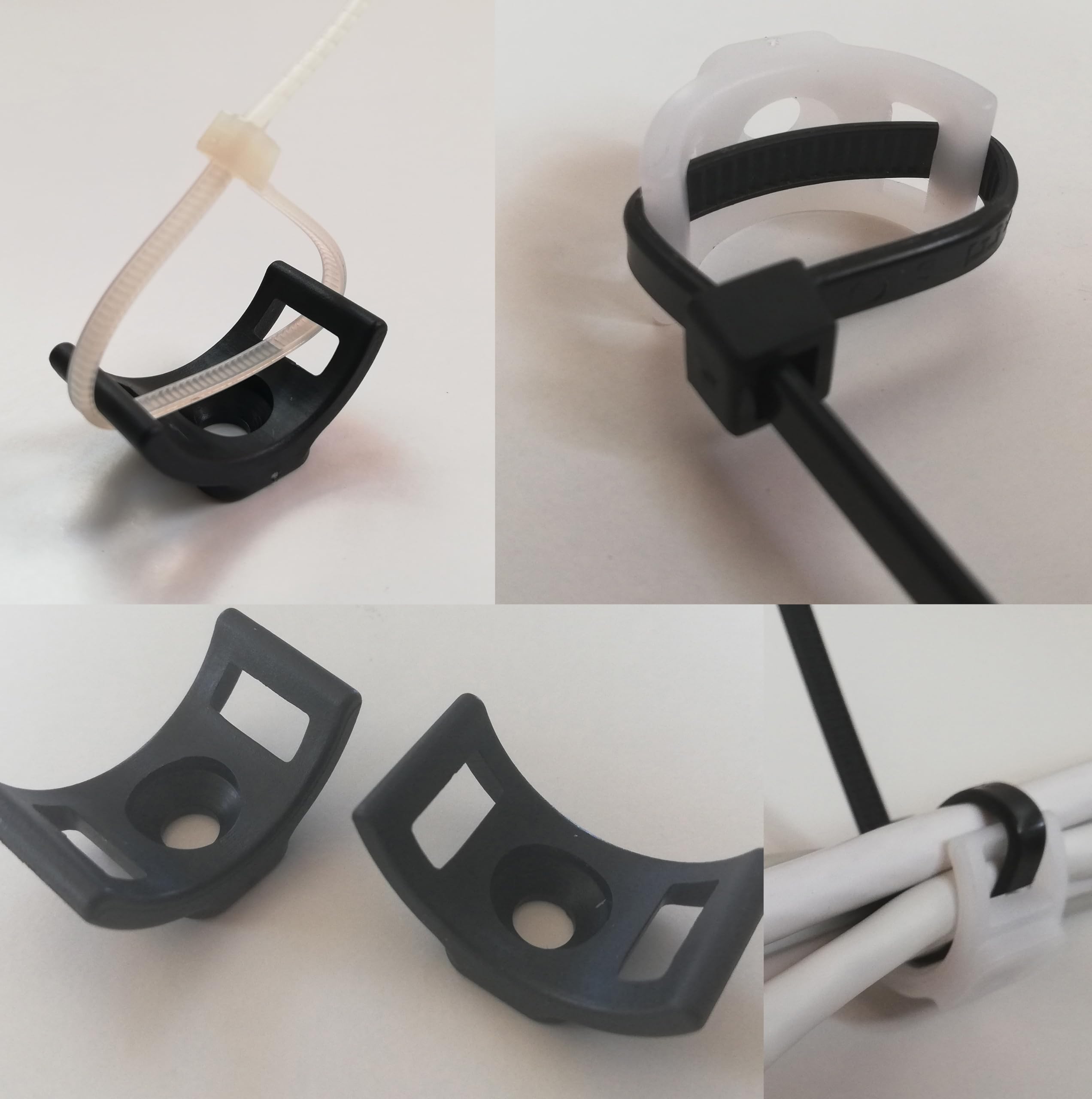 Gabex® 100 - 1000 pezzi per fascette stringicavi, base a vite per fascette (1000 pezzi, bianco)