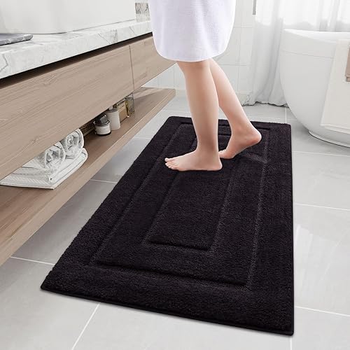 Miniatura 63 de Buganda Alfombras de baño, 24" x 16", Alfombras de baño de microfibra suaves y absorbentes, Alfombra de ducha esponjosa antideslizante, Alfombras de