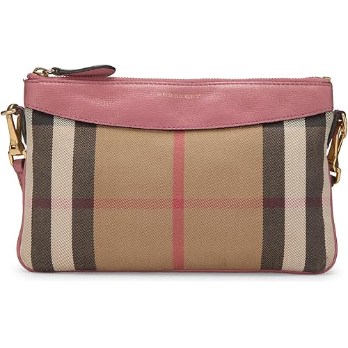 Burberry, Pre-Loved Multicolor House Check Peyton Convertible Clutch, Pink