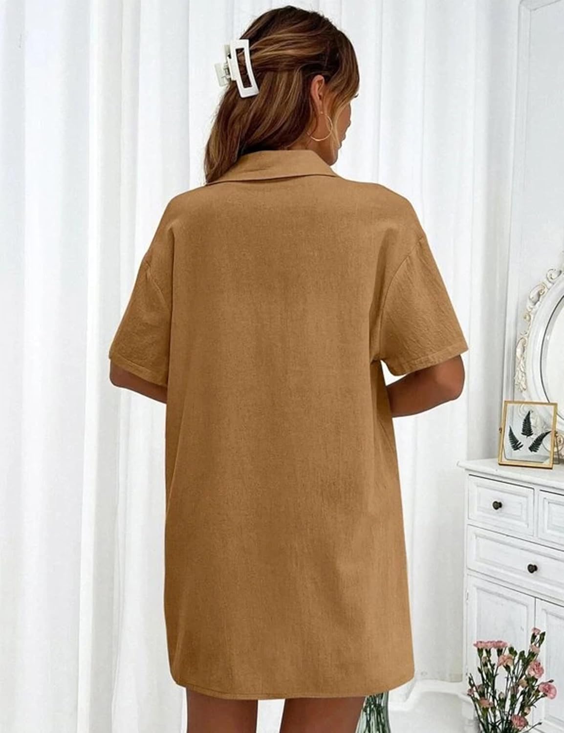 APAFES Women Summer Cotton Linen Short Sets 2 Piece Shorts Top Lounge Beach Vacation Two Piece Outfits Tracksuits - Image 7