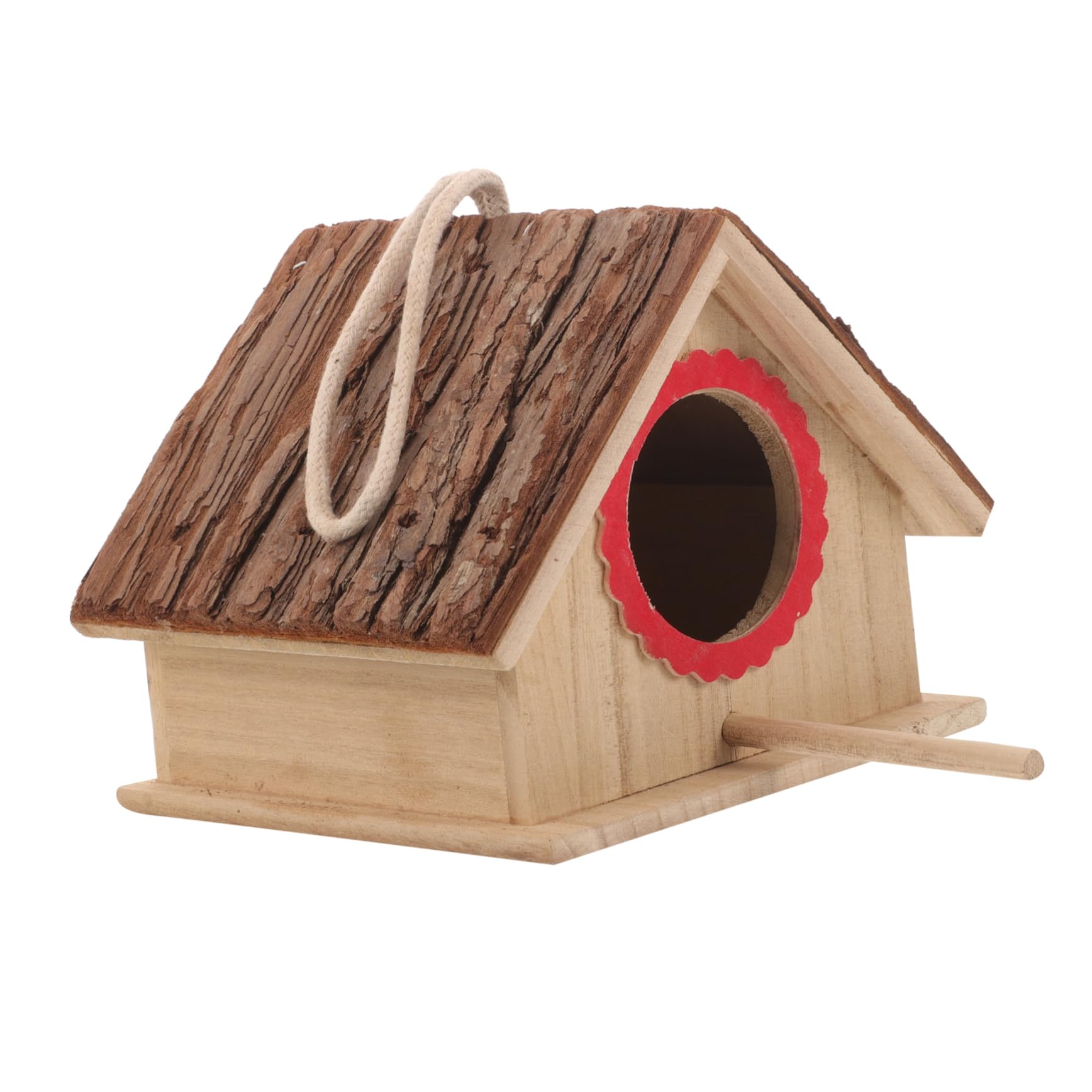 VANZACK 3piezas Casa De Pájaros De Madera Natural para Jardín Exterior para Aves Refugio Seguro para Gorrión y Periquitos Diseño Rústico y para Patio y