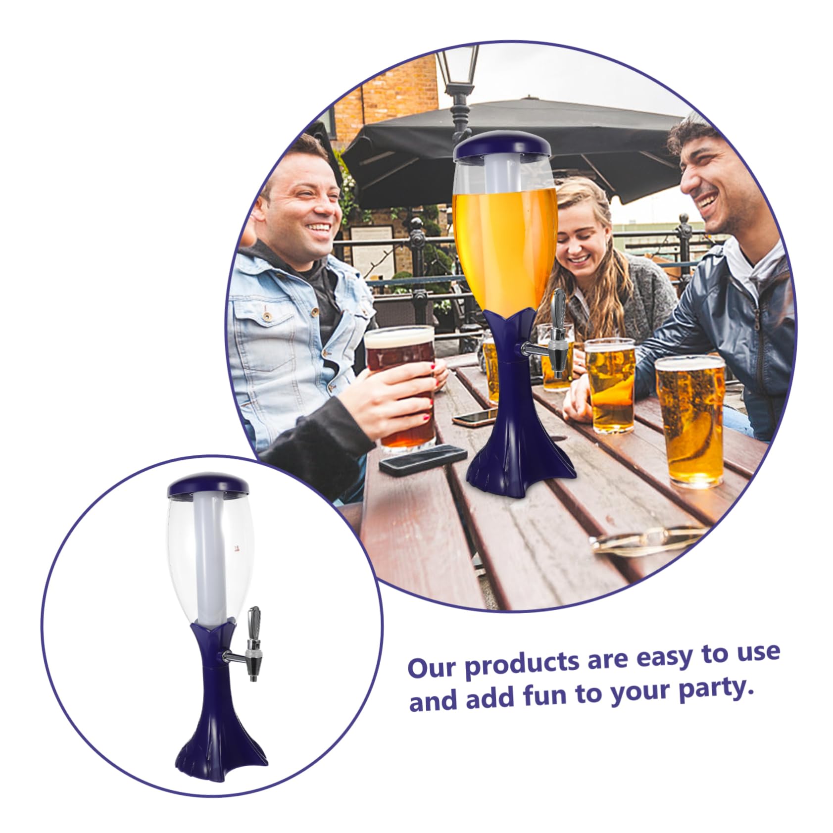Ciieeo Dispenser Birra da Tavolo 1,5l a Tirare Materiale Abs e PC Miglioratore di Aroma per Birra per Bar