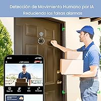 Vista 6 de Mini cámara WiFi Cámara de niñera de almacenamiento en la nube gratis, cámara de vigilancia HD 2K inalámbrica, detección de movimiento AI y visión