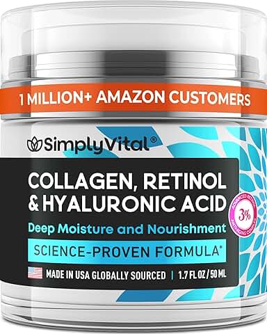 Anti-Aging Face Moisturizer with Retinol, Collagen & Hyaluronic Acid - Made in USA - Moisturizer Face Cream for Women & Men - Firming & Hydrating Neck Cream - Day & Night Skin Care - 17 fl oz